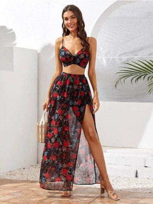 My urban attire Top Wrap Skirt Western Set