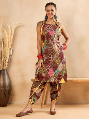 WineRed Tunic Pant Co-ords Set