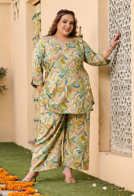 PrettyPlus by Desinoor.com Tunic Palazzos Co-ords Set