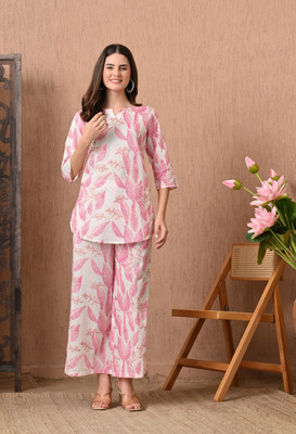 Cotnon Top Palazzos Co-ords Set