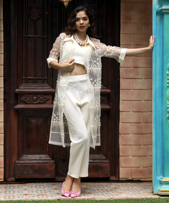 QISSA Top Pant Co-ords Set with Jacket