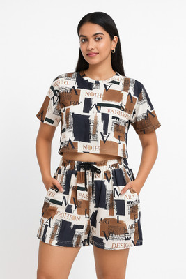 vividselene Top Regular Shorts Co-ords Set