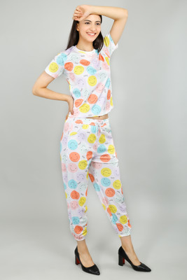 PERFECTPIVOT Women Printed Yellow Night Suit Set
