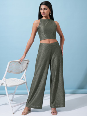 Tokyo Talkies Top Pant Co-ords Set with Blazer