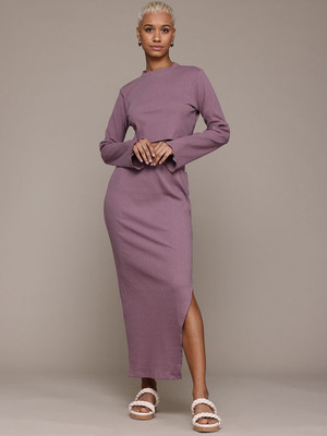 Roadster Women A-line Purple Above Knee/Mid Thigh Length Dress