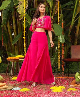 Janasya Top Palazzos Co-ords Set