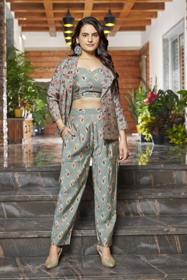 Odd by chansi Trendz Top Pant Co-ords Set with Jacket