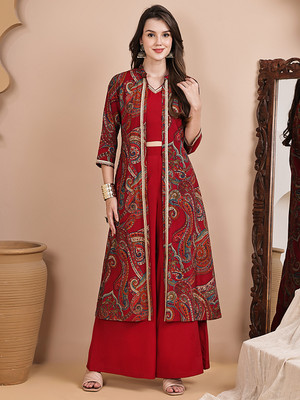 Claura Tunic Palazzos Co-ords Set with Jacket