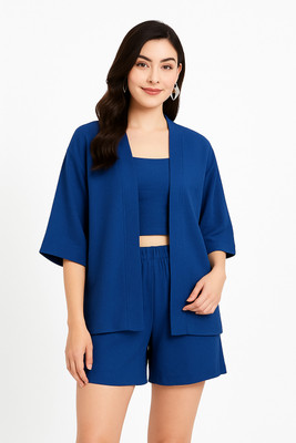 SD TEXTORA Shirt Hot Pants Co-ords Set with Shrug