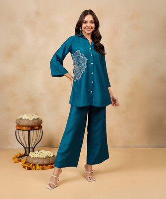 WineRed Shirt Pant Co-ords Set