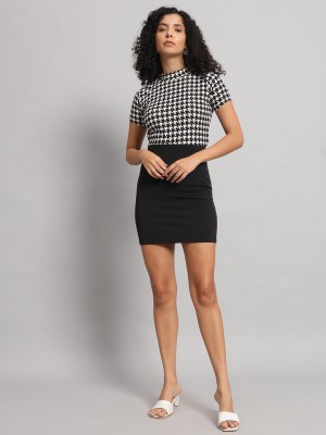 Maheshvi Casual Checkered Women Black, White Top