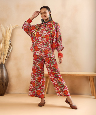 WineRed Shirt Pant Co-ords Set