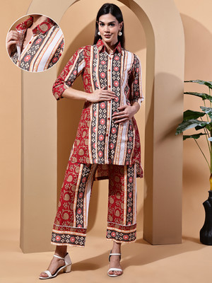 Moms Maternity Tunic Pant Co-ords Set with Shrug