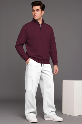 TRIPR Men Solid Maroon, White Night Suit Set