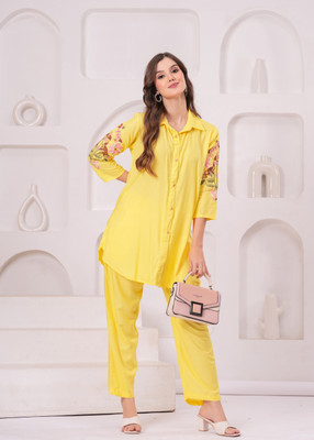 Highlight fashion export Women Ethnic Top Pant Set
