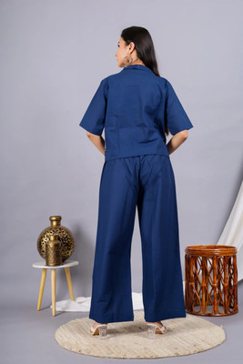 Vintagevelly Women Crop Top Palazzo Set