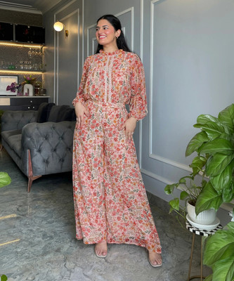 Janasya Top Palazzos Co-ords Set