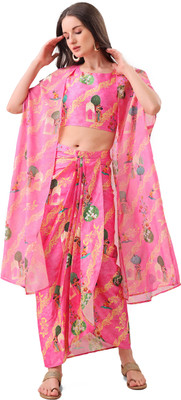 FABGALAXY Top Skirt Co-ords Set with Shrug