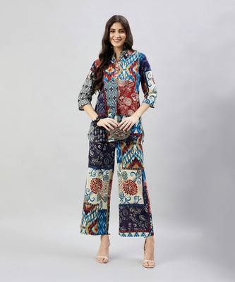 WineRed Tunic Palazzos Co-ords Set