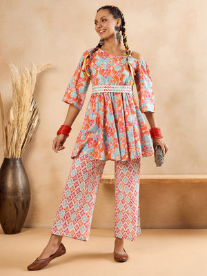 WineRed Tunic Palazzos Co-ords Set