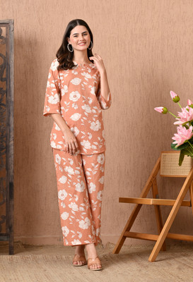 Cotnon Top Palazzos Co-ords Set