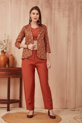Odd by chansi Trendz Top Pant Co-ords Set with Jacket