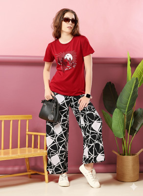 Saltysummer Tshirt Palazzos Western Set