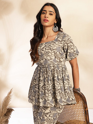 Janasya Women Ethnic Top Pant Set
