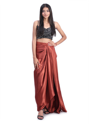 KIYOO Top Wrap Skirt Western Set