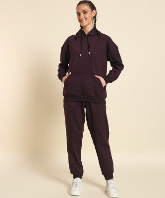 Tdoc Women Solid Purple Top & Pyjama Set