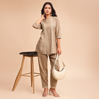 Peach Petals Tunic Pant Co-ords Set
