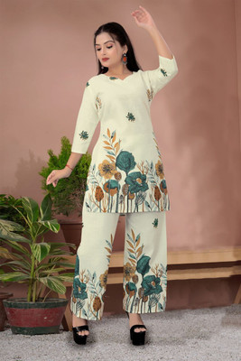 V & V enterprise Top Palazzos Co-ords Set