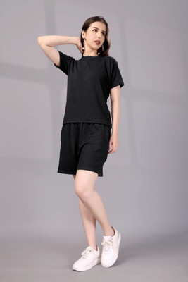 BRIXXOS Tshirt Regular Shorts Co-ords Set