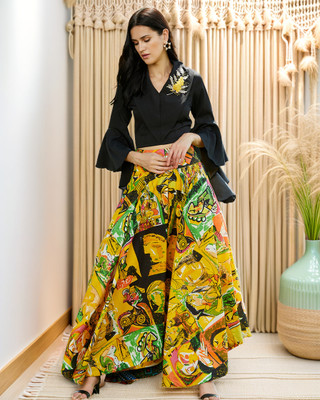 PANNKH Women Ethnic Top Skirt Set