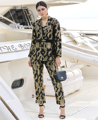 MOJILAA Top Pant Co-ords Set with Blazer