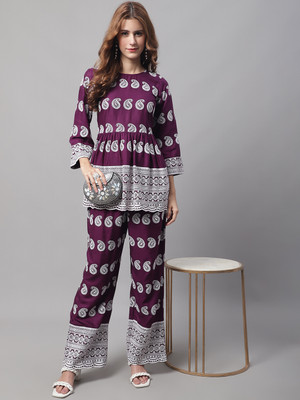 JAINISH Top Palazzos Co-ords Set