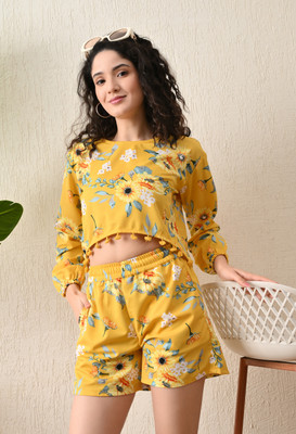 LIHANA Top Regular Shorts Co-ords Set