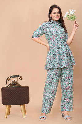 zontic Tunic Palazzos Co-ords Set with Shrug