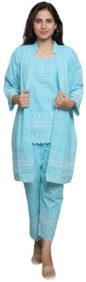 Flora &fauna creations Top Pant Co-ords Set with Blazer