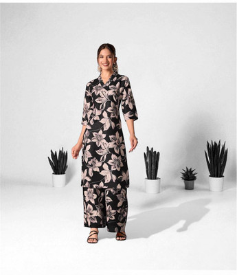 Radhesam fashion Top Palazzos Western Set