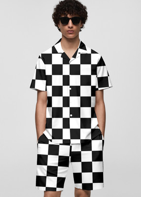 CHEAPSHIRTS Men Printed White Night Suit Set