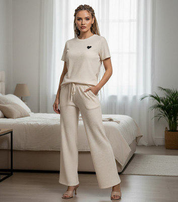 SKG Tshirt Palazzos Western Set