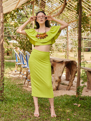 PURVAJA Top Pencil Skirt Co-ords Set