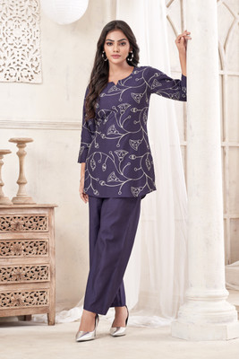 P Three Pluse Top Palazzos Co-ords Set