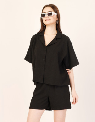 FashFun Shirt Regular Shorts Co-ords Set