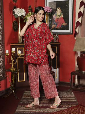 Sangria Women Shirt Pant Set