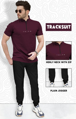 TRIPR Solid Men Track Suit