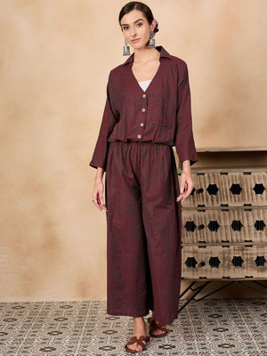 Sangria Shirt Pant Co-ords Set
