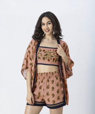 moomaya Top Regular Shorts Co-ords Set