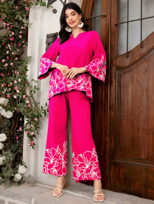KHODIYAR LACE WORK Tunic Palazzos Co-ords Set